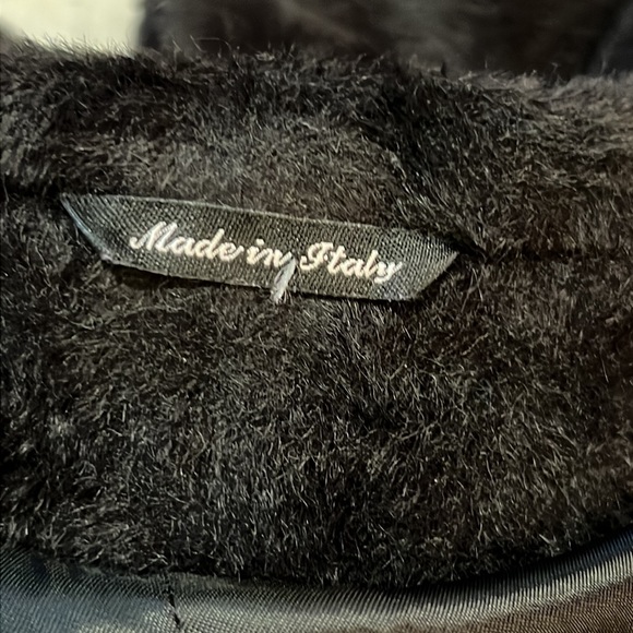 CINZIA ROCCA Black 4 Button Front Baby Llama Wool Over Top Coat Size 12 - Picture 16 of 16